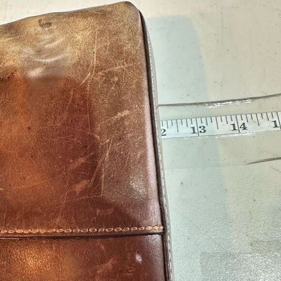 Vintage Fossil Women's Leather Messenger Shoulder Bag Handbag Dark Brown Medium - Picture 9 of 12